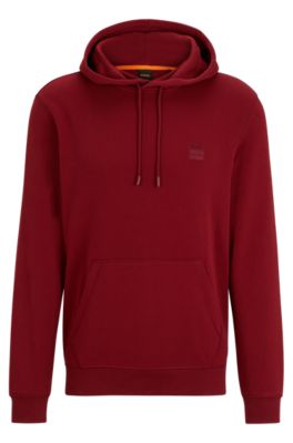 BOSS - Cotton-terry hoodie with logo patch