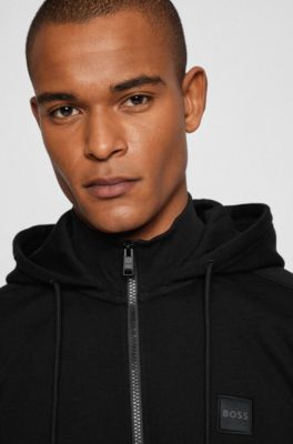 black cotton hooded jacket