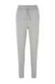 Cotton-terry tracksuit bottoms with logo patch, Grey