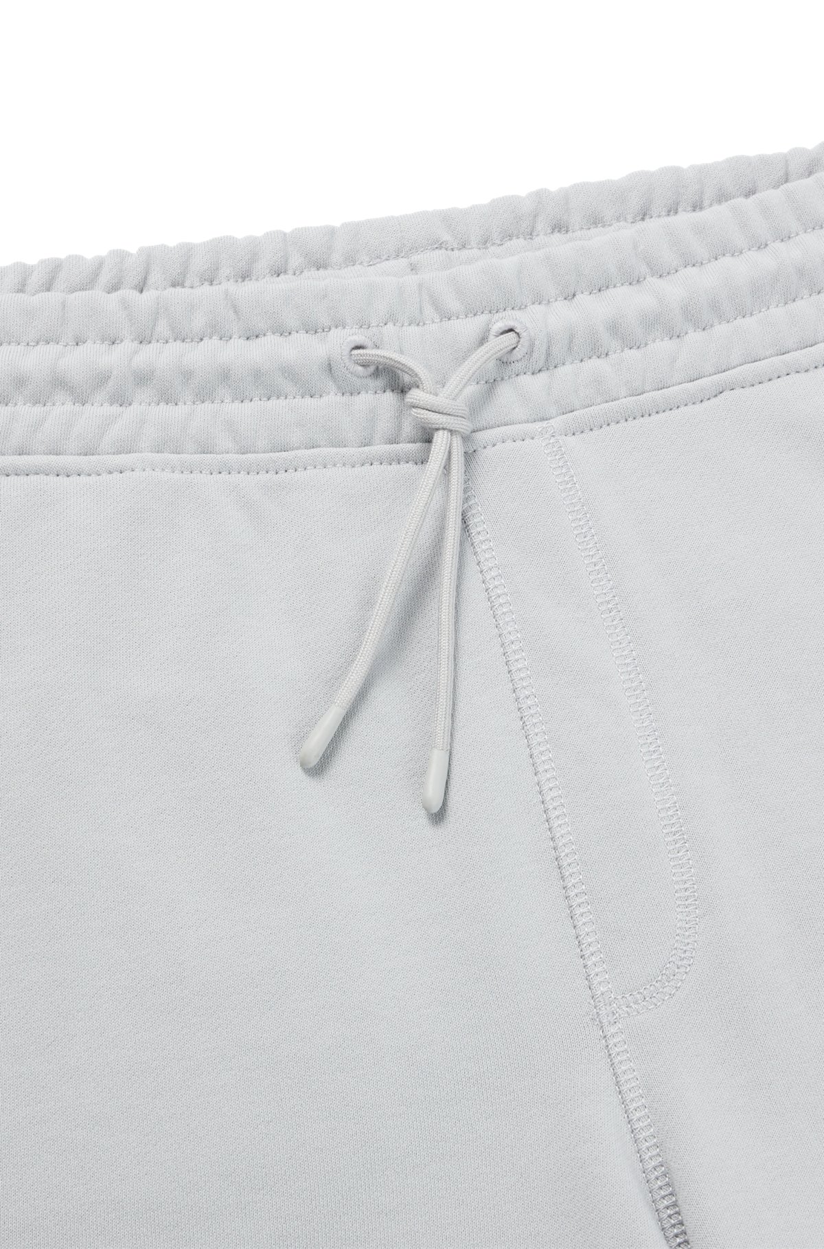 Shorts con cordón en felpa de rizo de algodón con parche de logo, Gris claro