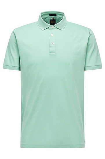 BOSS 博斯丝光棉质常规版型 Polo 衫,  338_Light/Pastel Green