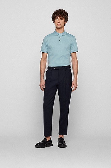 丝光有机棉常规版型 Polo 衫,  440_Turquoise/Aqua