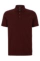 Regular-fit polo shirt in mercerised organic cotton, Dark Red