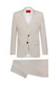 Three-piece extra-slim-fit suit in performance-stretch cloth, Light Beige
