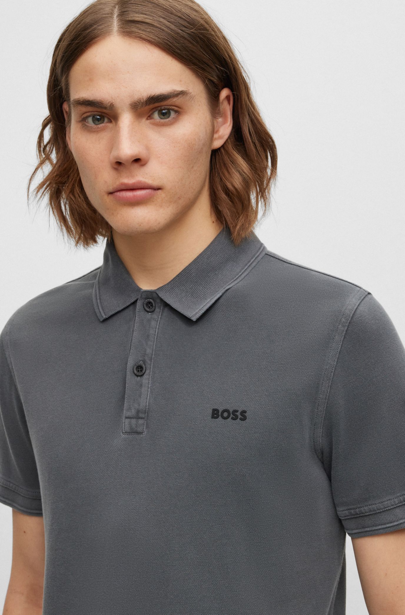 Baumwoll-Piqué aus - BOSS Poloshirt Slim-Fit