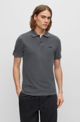 slim fit polo tees black