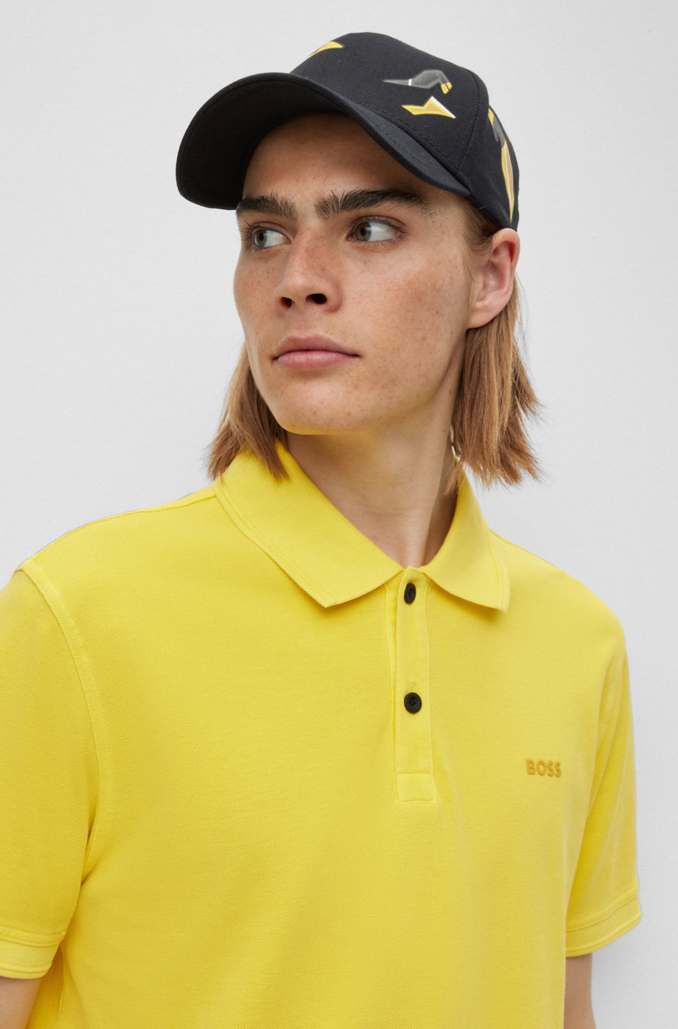 Hugo boss clearance yellow polo shirt