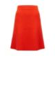 Wool-blend skirt in a ribbed knit, Orange