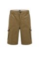 Cotton-blend cargo shorts with signature trims, Green
