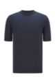 Short-sleeved sweater in pure cotton, Dark Blue