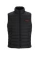 Slim-fit water-repellent padded gilet with contrast logo, Black