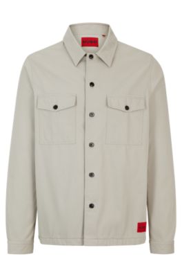 HUGO - Oversized-fit overshirt in cotton gabardine
