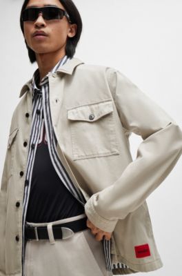 HUGO - Oversized-fit overshirt in cotton gabardine