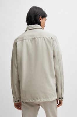HUGO - Oversized-fit overshirt in cotton gabardine