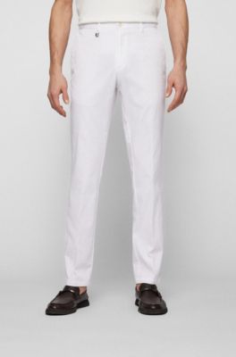 white slim fit chinos