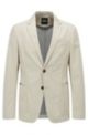 Slim-fit jacket in performance-stretch fabric, Light Beige