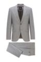 Regular-fit suit in checked virgin wool, Silver