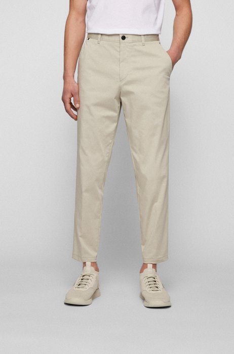 Relaxed-fit trousers in performance-stretch fabric, Light Beige