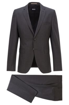 Pidgin Afstotend eb BOSS - Extra-slim-fit virgin-wool suit with micro pattern