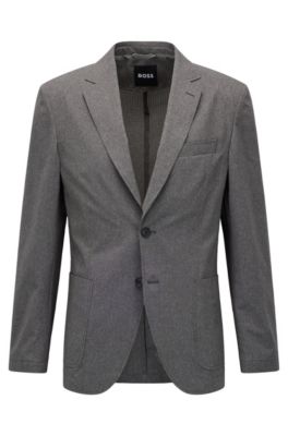 パッカブル スリムフィットジャケット パフォーマンスストレッチ メッシュファブリック, グレー