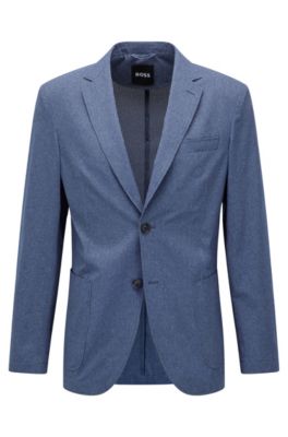 パッカブル スリムフィットジャケット パフォーマンスストレッチ メッシュファブリック, ライトブルー