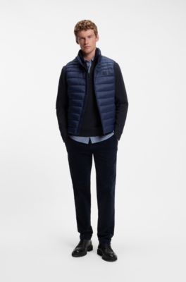 Felpa in terry di cotone con colletto con zip, Blu scuro
