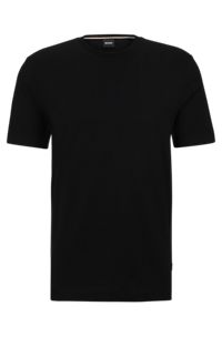 Regular-Fit T-Shirt aus Baumwoll-Jersey, Schwarz