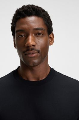 Regular-fit T-shirt in cotton jersey, Black