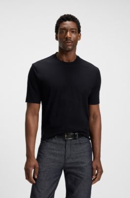 T-shirt Regular en jersey de coton, Noir