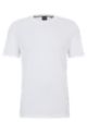 Camiseta regular fit en punto de algodón, Blanco