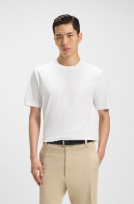 Regular-fit T-shirt van katoenen jersey, Wit
