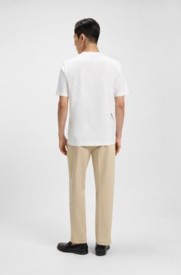 T-shirt regular fit in jersey di cotone, Bianco