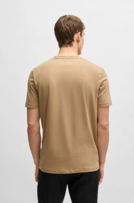 코튼 저지 레귤러 핏 티셔츠, 베이지