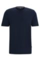 Camiseta regular fit en punto de algodón, Azul oscuro