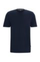 Camiseta regular fit en punto de algodón, Azul oscuro