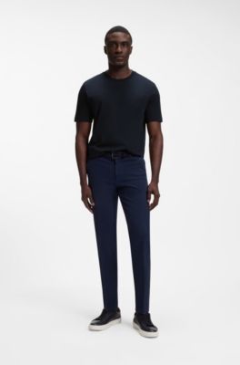 Regular-fit T-shirt in cotton jersey, Dark Blue