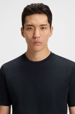 Regular-fit T-shirt in cotton jersey, Dark Blue