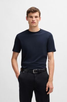 Regular-fit T-shirt in cotton jersey, Dark Blue