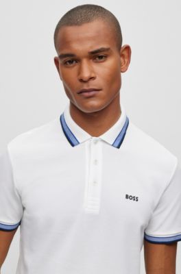 hugo boss polo shirt big logo