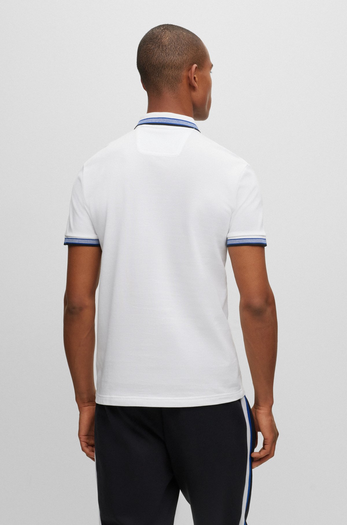Poloshirt aus Bio-Baumwolle mit Logo, Weiß