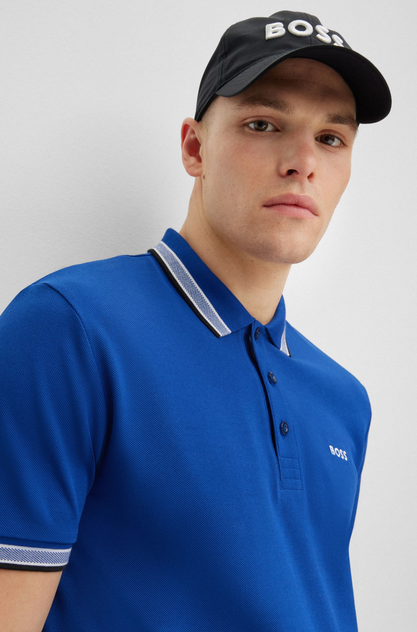 Blue hugo boss store polo shirt