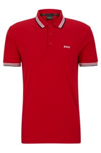 Poloshirt aus Bio-Baumwolle mit Logo, Rot