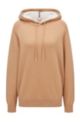 Relaxed-fit hooded sweater in organic cotton, Beige