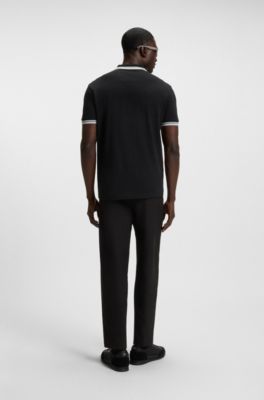 Polo Paddy in piqu&eacute; di cotone, Nero