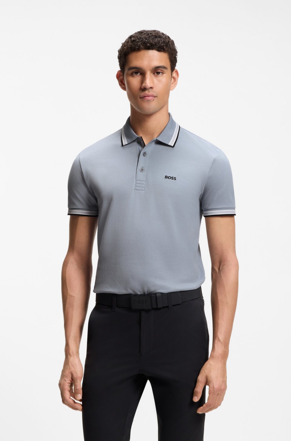 Cotton piqué polo shirt with logo details