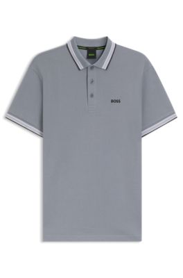 Paddy polo shirt in cotton piqu&eacute;, Grey