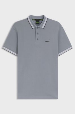 Paddy polo shirt in cotton piqu&eacute;, Grey