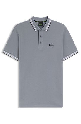 Paddy polo shirt in cotton piqué with logo undercollar