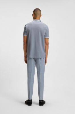 Paddy polo shirt in cotton piqu&eacute;, Grey