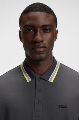 Polo Paddy de piqu&eacute; de algod&oacute;n, Gris oscuro